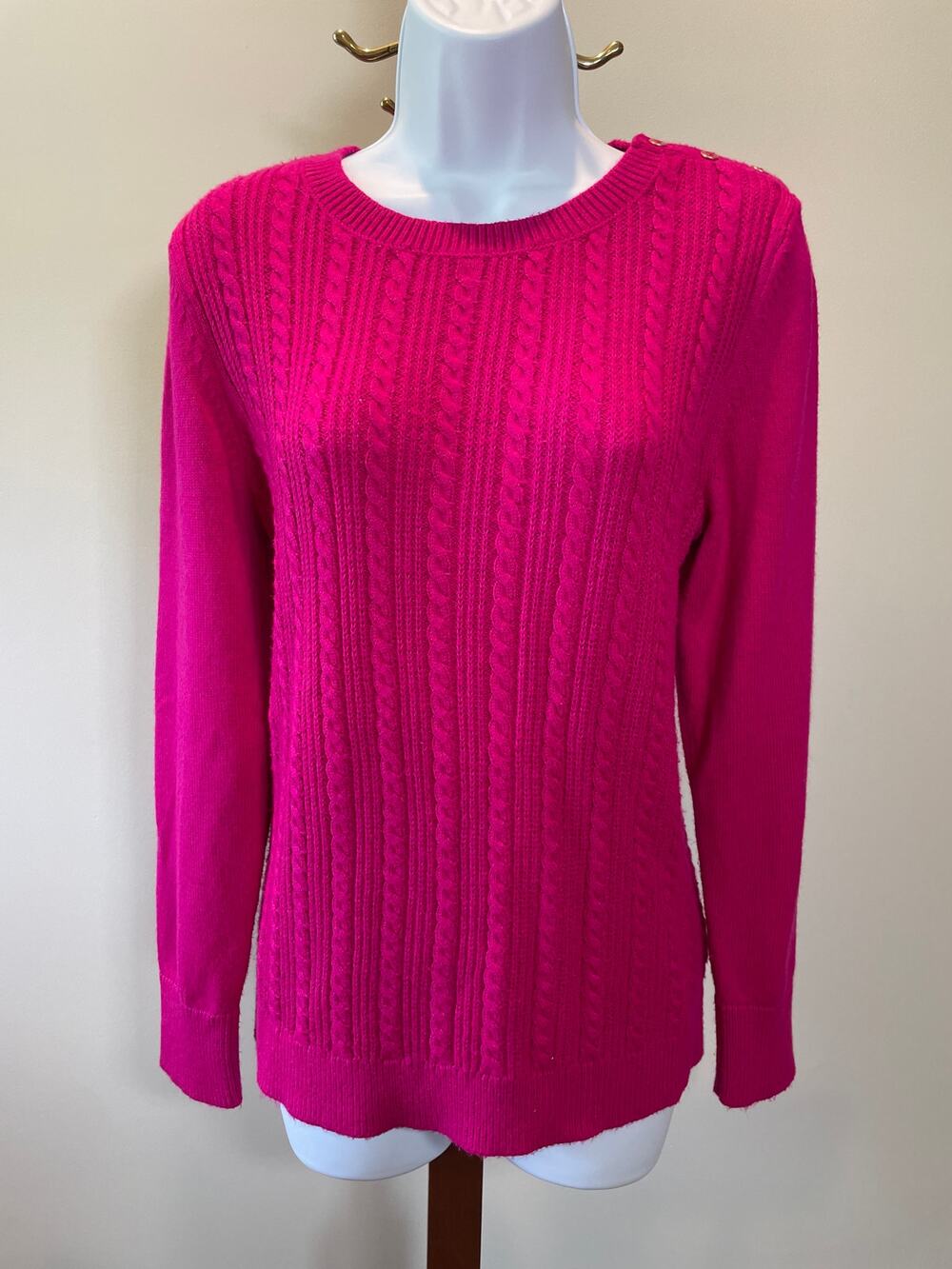Talbots Pink Cable Knit Sweater – Size L
